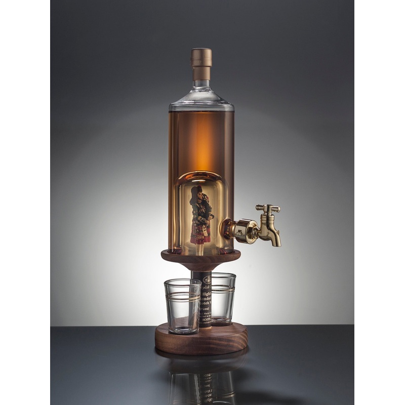 Scottish Bagpiper Refillable Whisky Decanter & 2 Glasses 35cl