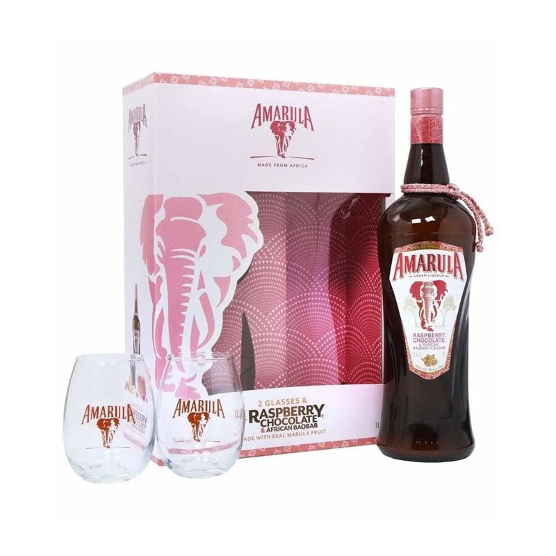 Amarula Raspberry & Chocolate Cream Liqueur Gift Pack, 1 L