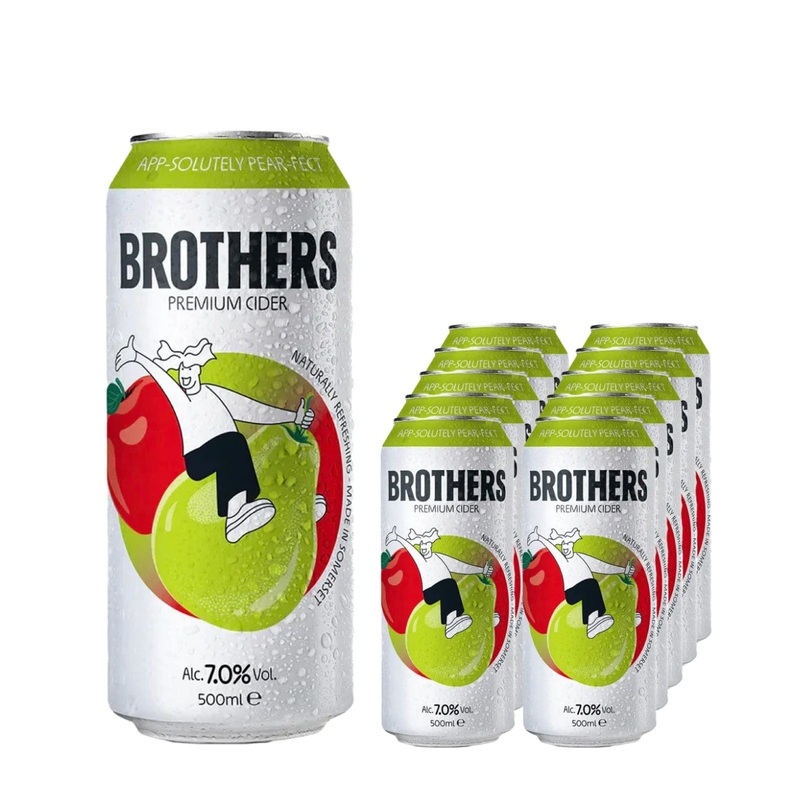 Brothers App-Solutey Pear-Fect Cider Can Multipack, 10 x 500 ml