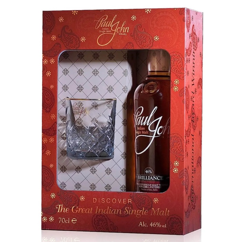 Paul John Brilliance Gift Pack with Glass, 70 cl