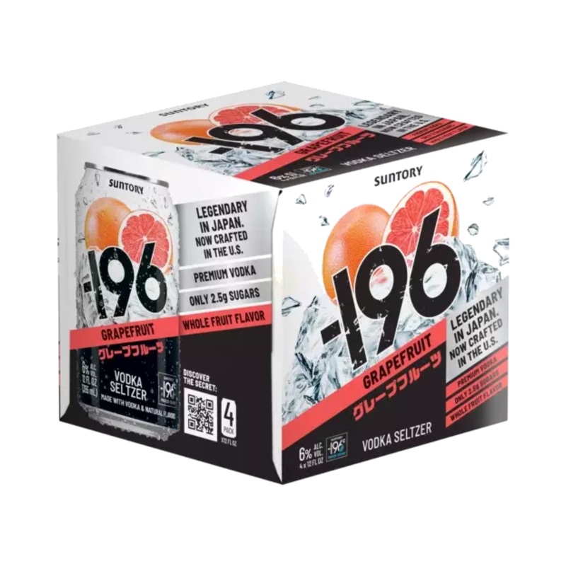 Suntory -196 Grapefruit Vodka Seltzer 4 PACK 12 OZ CANS