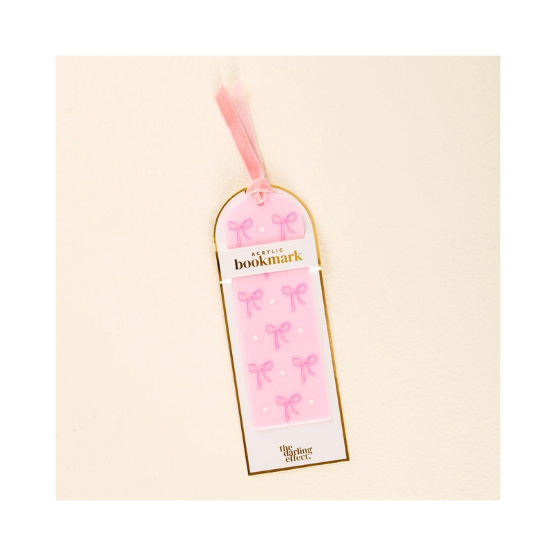 "Pink Bows" Acrylic Bookmark SINGLE