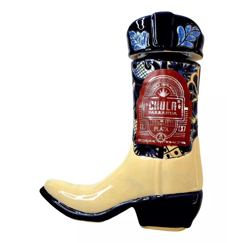 Chula Parranda Ceramic Boot Tequila Plata 750mL