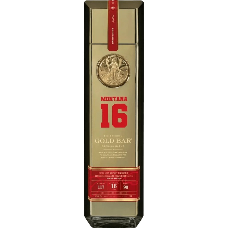 Gold Bar Blended American Whiskey Premium Blend Joe Montana 16 Year 750 ML