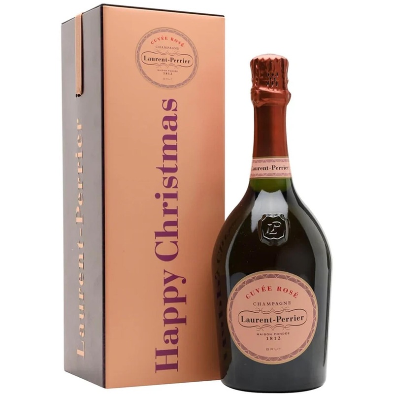 Laurent-Perrier Rose Champagne In Happy Christmas Tin 75cl