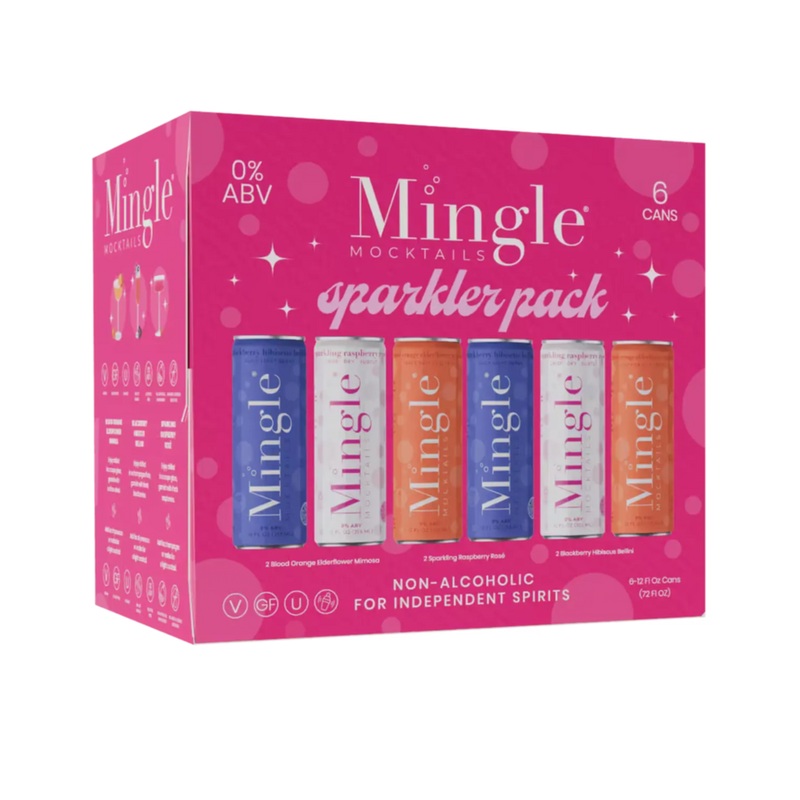 Mingle Mocktails Sparkler Variety Pack (Non-Alcoholic) 6 PACK 12 OZ CANS